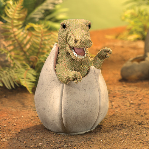 Folkmanis Kids Hatching Dinosaur Egg Puppet Temple Webster